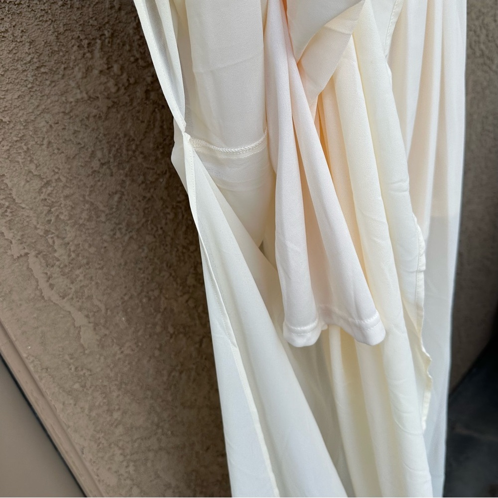 NEW Cream Open Back Strappy Maxi Dress with slit - Picture 8 of 8
